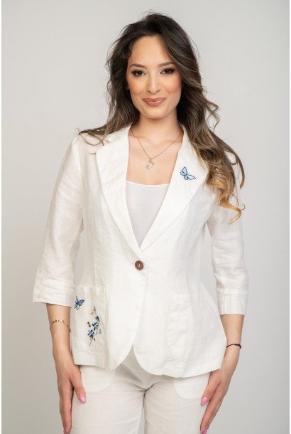 Дамско ленено сако 625107