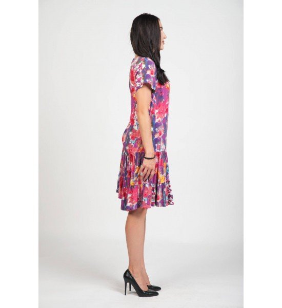 Дамска вискозна рокля с къс ръкав 925132-1 от Popov.Fashion