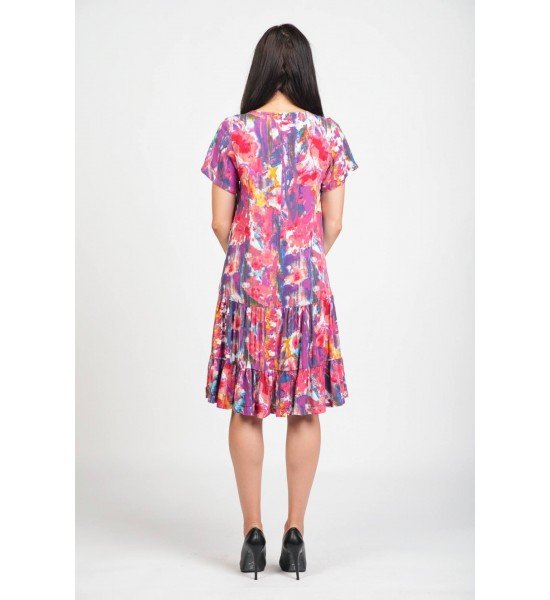 Дамска вискозна рокля с къс ръкав 925132-1 от Popov.Fashion