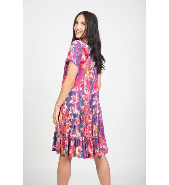 Дамска вискозна рокля с къс ръкав 925132-1 от Popov.Fashion