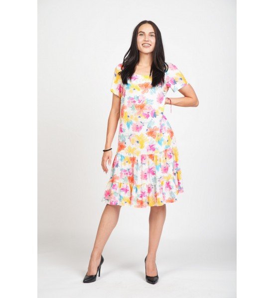 Дамска вискозна рокля с къс ръкав 925132-2 от Popov.Fashion