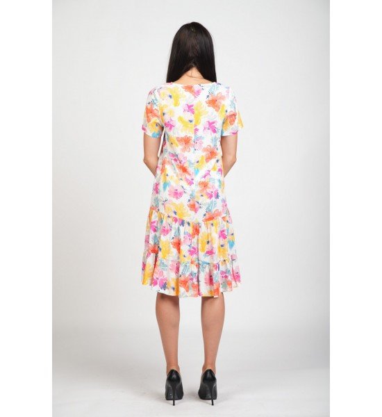 Дамска вискозна рокля с къс ръкав 925132-2 от Popov.Fashion