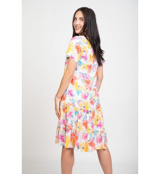 Дамска вискозна рокля с къс ръкав 925132-2 от Popov.Fashion
