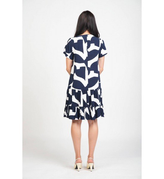 Дамска вискозна рокля с къс ръкав 925132-3 от Popov.Fashion