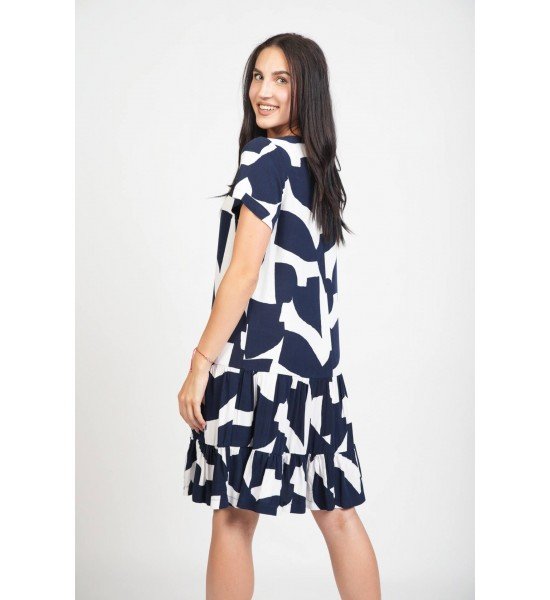 Дамска вискозна рокля с къс ръкав 925132-3 от Popov.Fashion