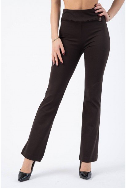 Дамски оформящ панталон с разширен крачол 125402-4