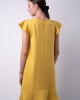 Дамска ленена рокля рокля в А форма и модна щампа 922109-5