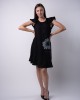 Дамска ленена рокля рокля в А форма и модна щампа 922109-1
