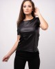 Черна дамска кожена блуза 522301 от Popov.Fashion