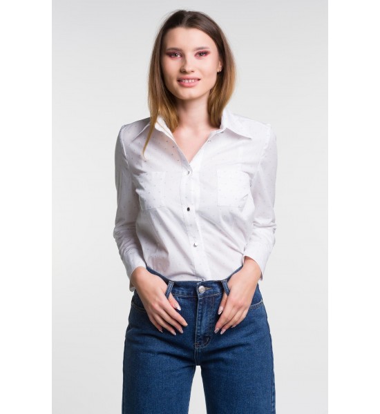 Класическа дамска риза с дълъг ръкав 821405-1 от Popov.Fashion