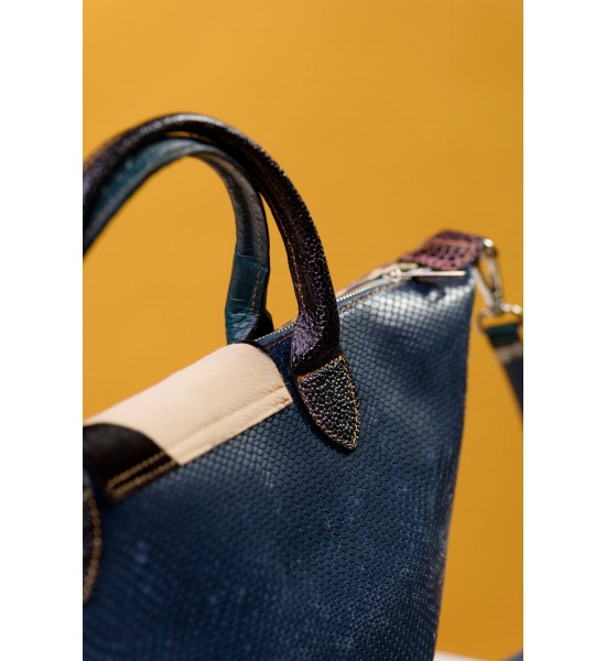 Цветна чанта от естествена кожа 191720-3 от Popov.Fashion