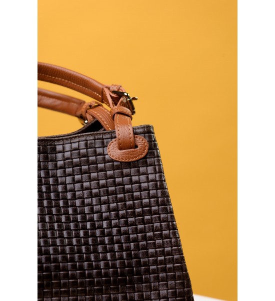 Кафява дамска чанта от естествена кожа 115175-5 от Popov.Fashion