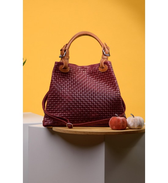 Червена дамска чанта от естествена кожа 115175-3 от Popov.Fashion