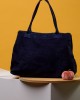 Тъмносиня велурена чанта 181121-2 от Popov.Fashion