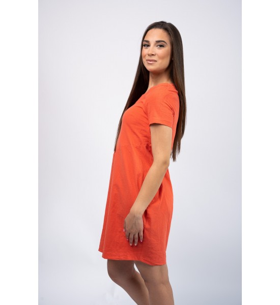 Дамска ленена рокля в оранжево 923114-6