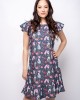 Дамска рокля в А форма и модна щампа от тенсел 923109