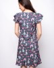 Дамска рокля в А форма и модна щампа от тенсел 923109