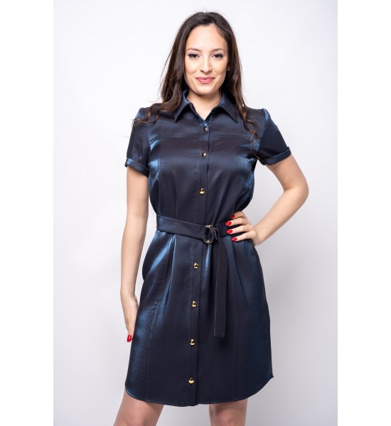 Класическа тъмносиня дамска рокля 923103-2 от Popov.Fashion