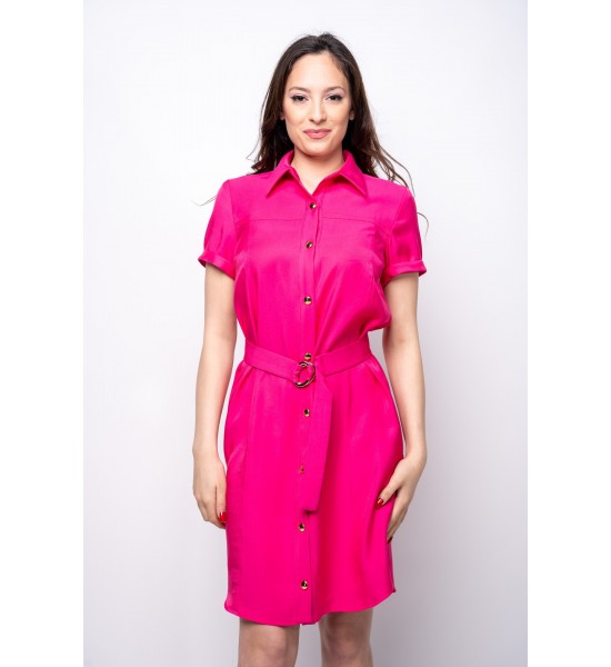 Класическа розова дамска рокля 923103-1 от Popov.Fashion