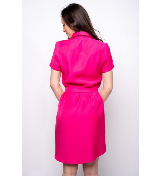 Класическа розова дамска рокля 923103-1 от Popov.Fashion