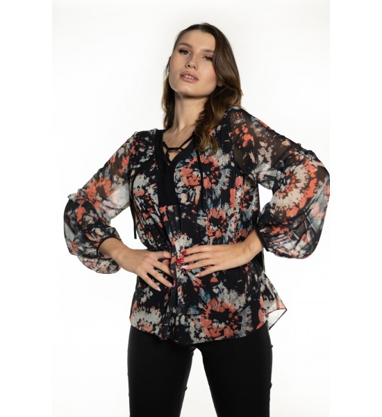 Дамска шифонена блуза с дълги ръкави 521401-3 от Popov.Fashion
