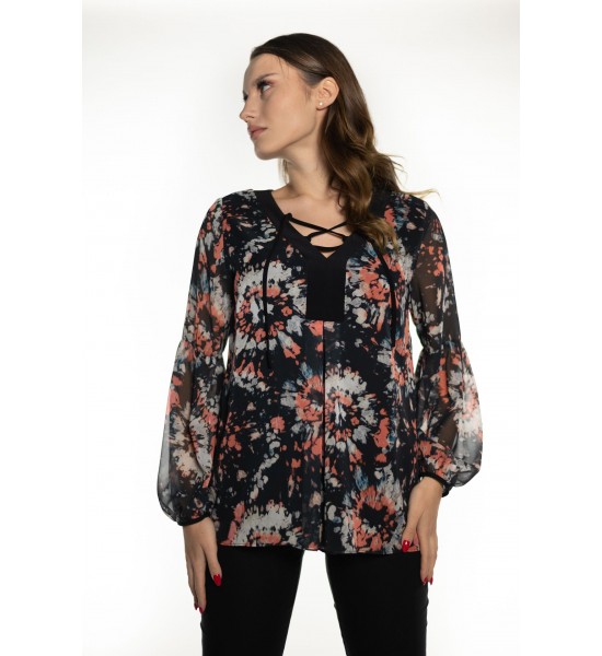 Дамска шифонена блуза с дълги ръкави 521401-3 от Popov.Fashion