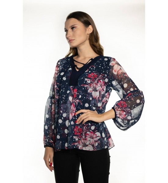 Дамска шифонена блуза с дълги ръкави 521401-4 от Popov.Fashion