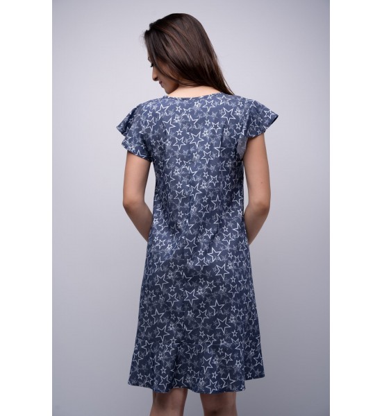 Дамска рокля в А форма и модна щампа от тенсел 923113-3