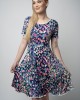 Разкроена дамска рокля  с къс ръкав 922115-3  от Popov.Fashion