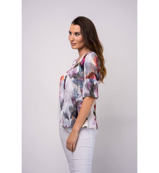 Елегантна дамска шифонена риза с V деколте 522129-1 от Popov.Fashion