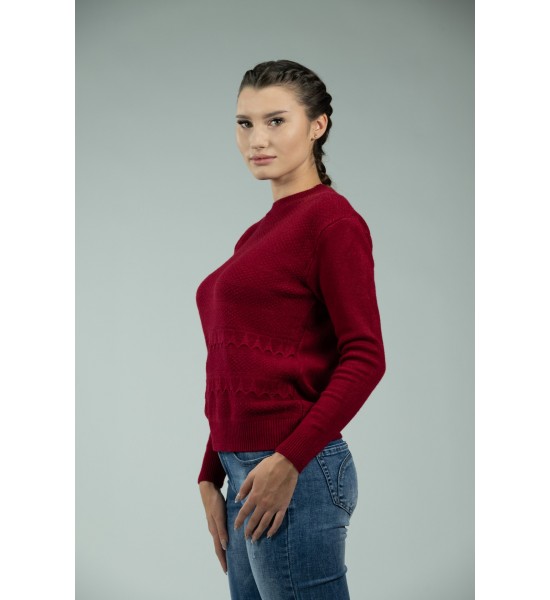 Червен дамски пуловер А-218-6 от Popov.Fashion