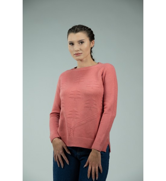 Розов дамски пуловер A-355-2 от Popov.Fashion