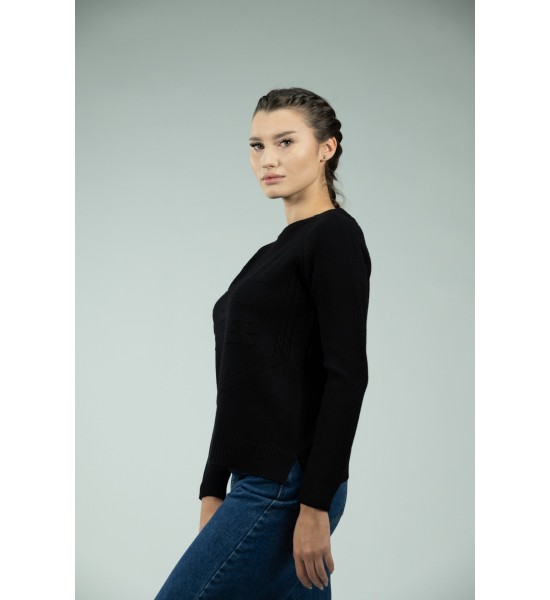 Черен дамски пуловер A-355-1 от Popov.Fashion