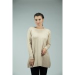 Бяла дамска плетена туника A-132-5