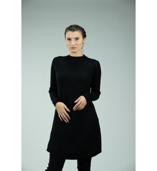 Черна дамска плетена туника A-277-1 от Popov.Fashion
