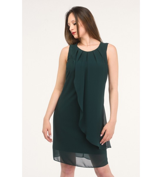 Шифонена рокля в маслено зелен цвят 921307-4  от Popov.Fashion
