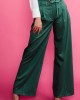 Зелен дамски панталон с широки крачоли - клош 122501-3